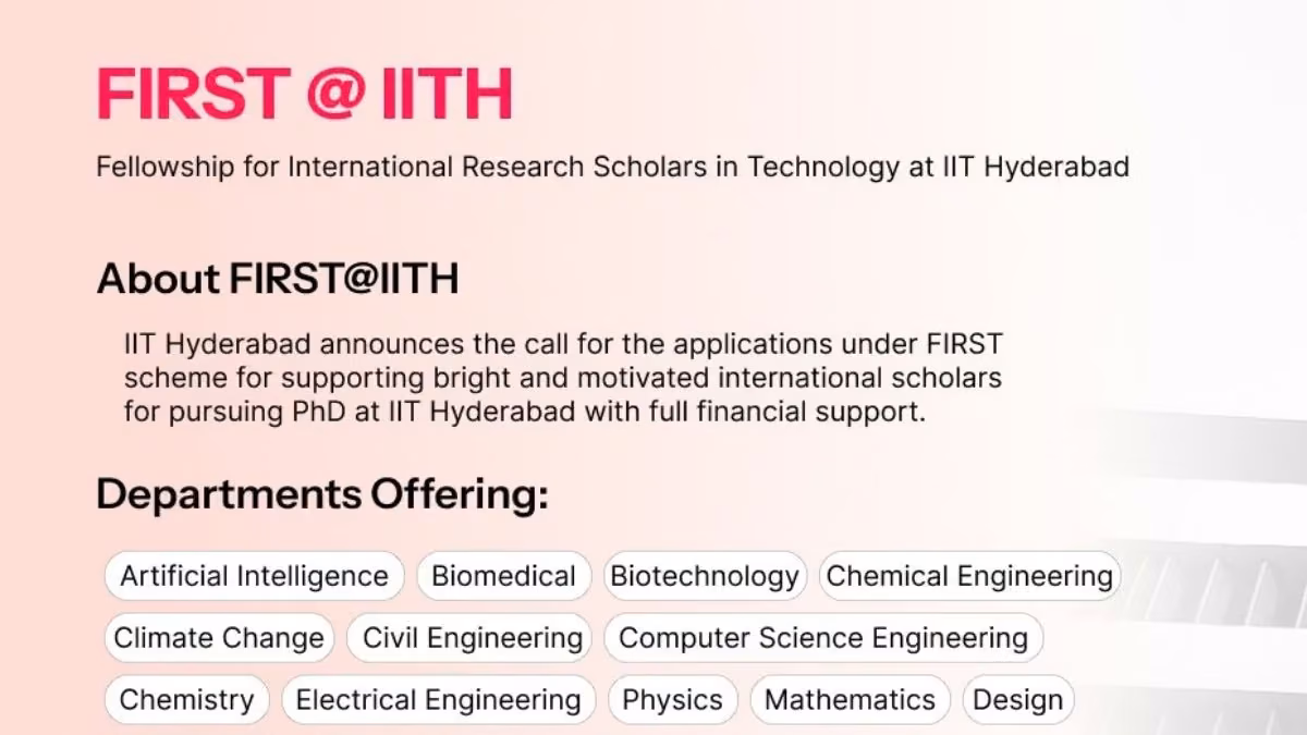 IIT Hyderabad invites international scholars for 4-year PhD fellowship